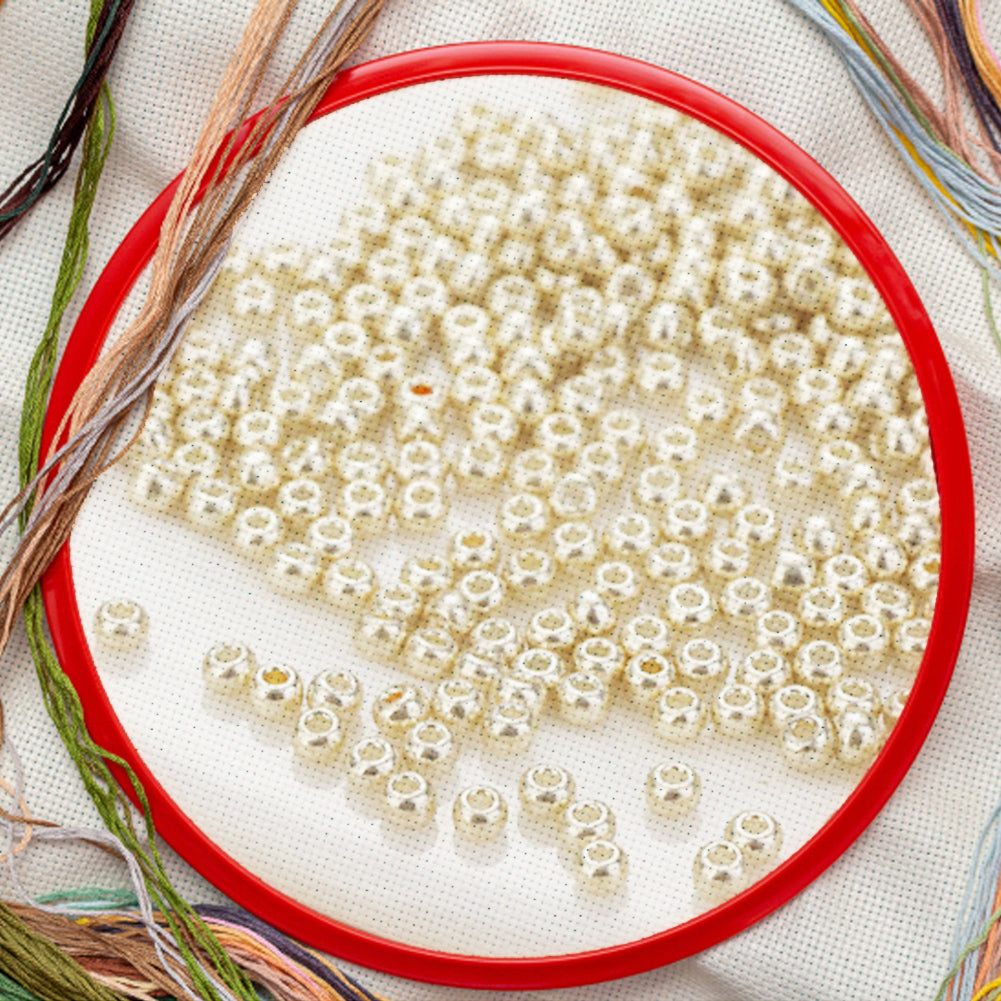 Cross Stitch Beads Needlework Mini Glass Beads for  Adults Beginners (2.0MM)