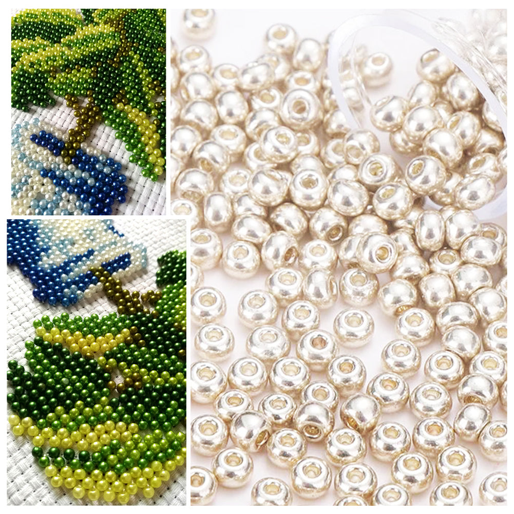 Cross Stitch Beads Needlework Mini Glass Beads for  Adults Beginners (2.0MM)