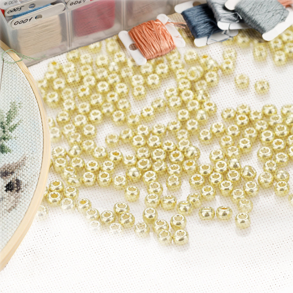 Cross Stitch Beads Needlework Mini Glass Beads for  Adults Beginners (2.0MM)