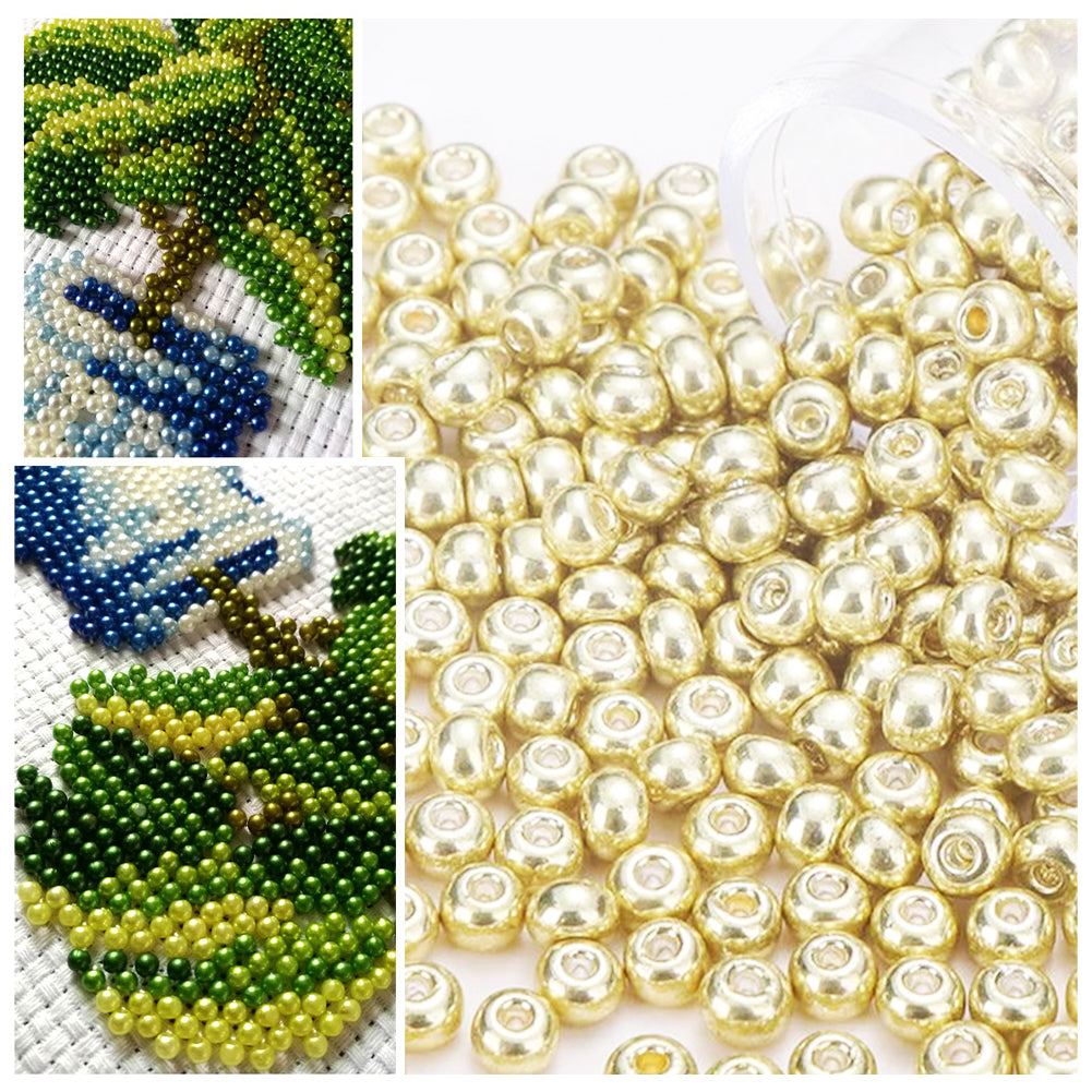 Cross Stitch Beads Needlework Mini Glass Beads for  Adults Beginners (2.0MM)