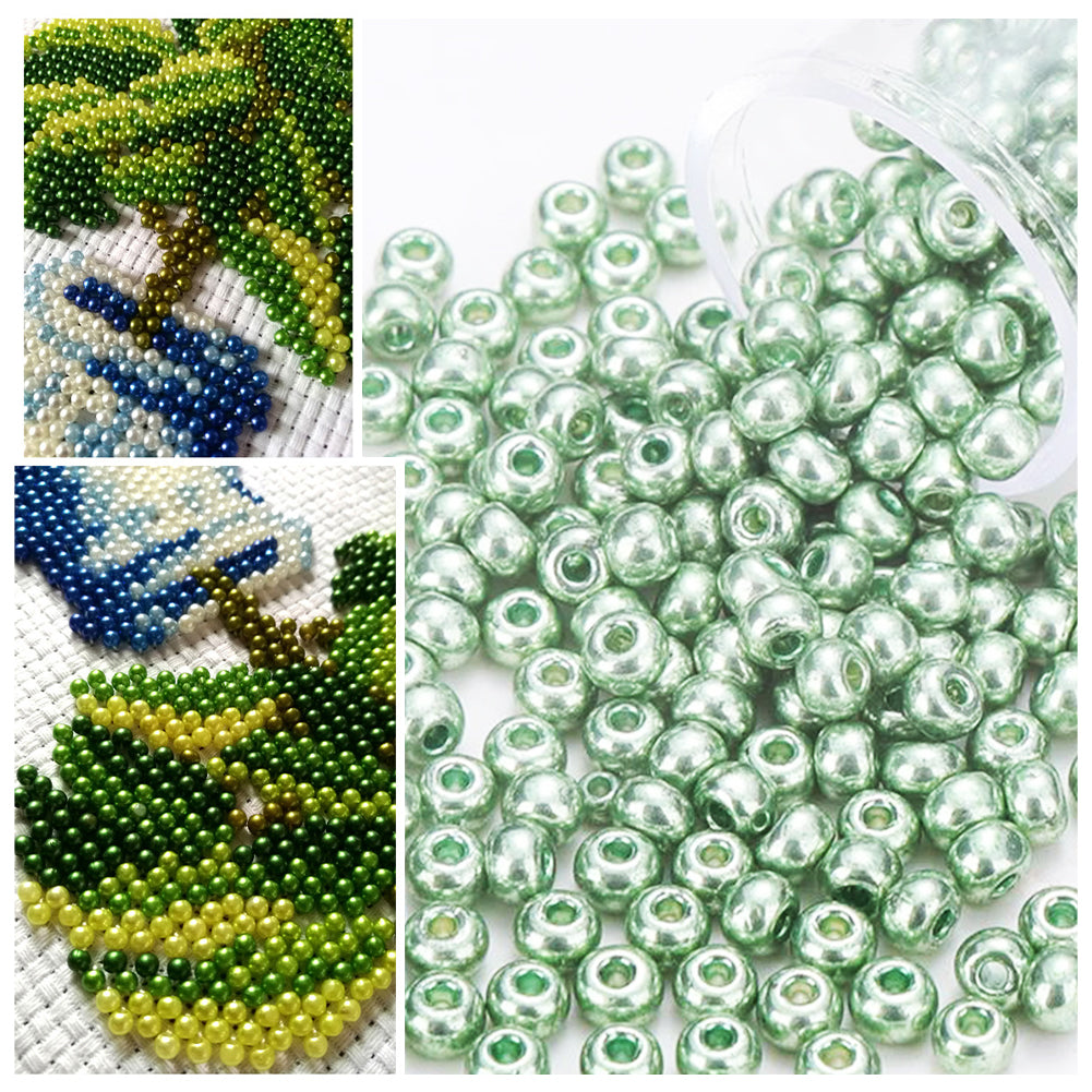 Cross Stitch Beads Needlework Mini Glass Beads for  Adults Beginners (2.0MM)