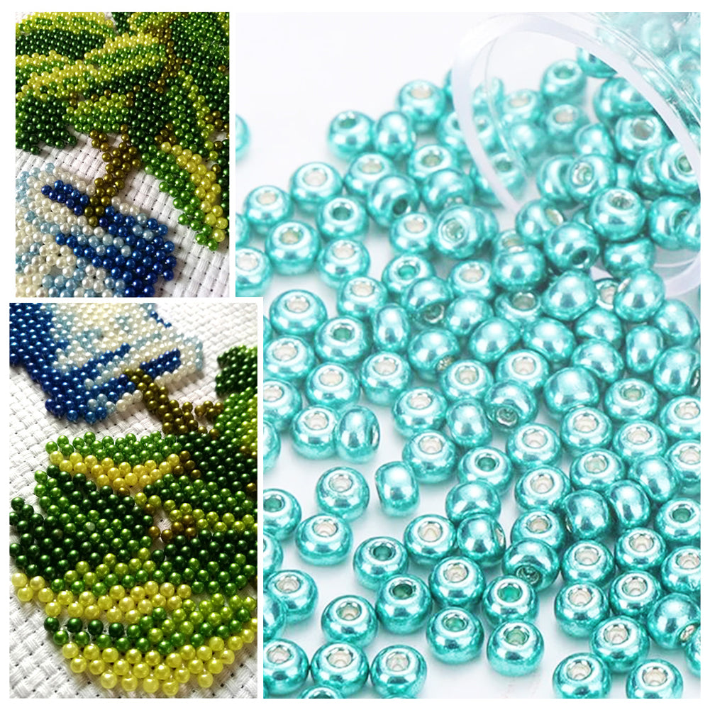 Cross Stitch Beads Needlework Mini Glass Beads for  Adults Beginners (2.0MM)