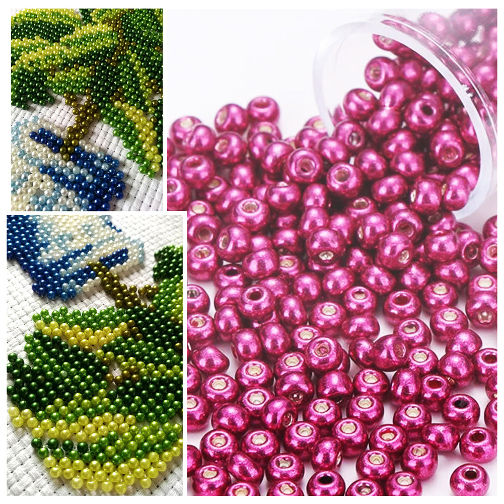 Cross Stitch Beads Needlework Mini Glass Beads for  Adults Beginners (2.0MM)