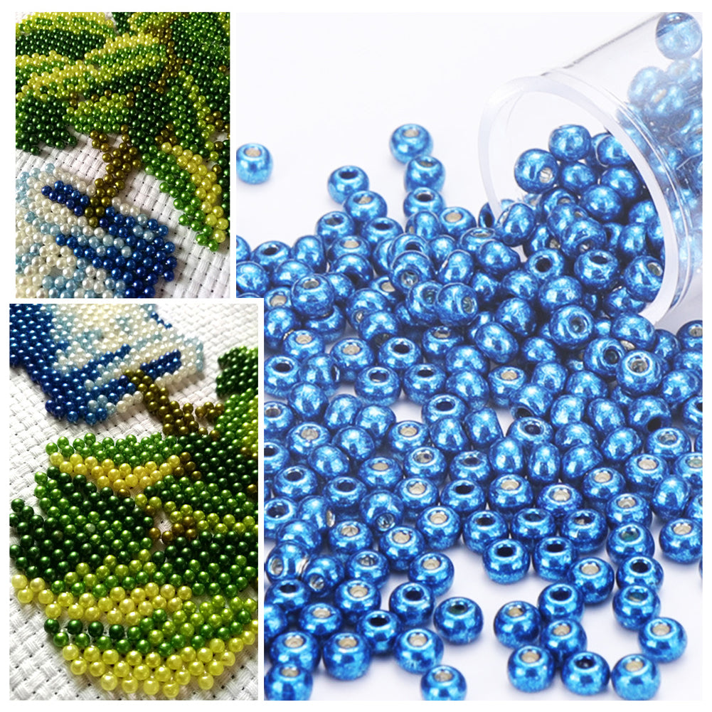 Cross Stitch Beads Needlework Mini Glass Beads for  Adults Beginners (2.0MM)