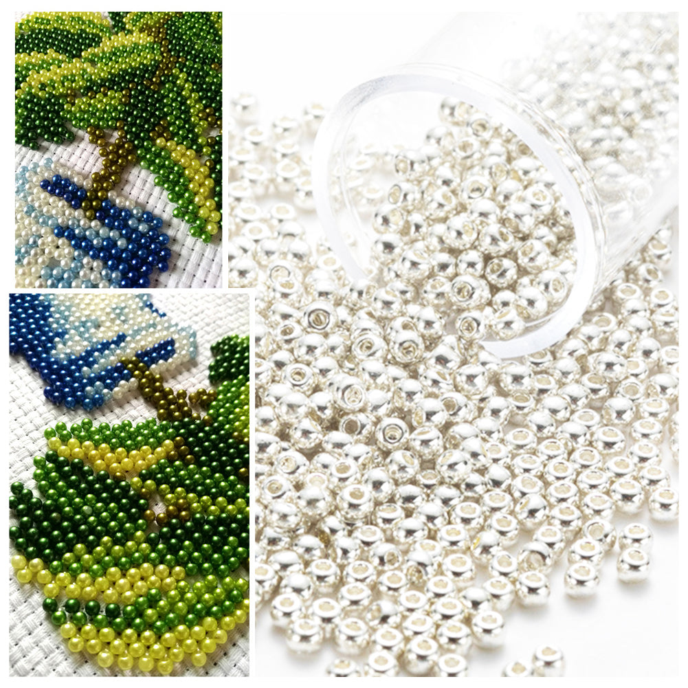 Cross Stitch Beads Needlework Mini Glass Beads for  Adults Beginners (2.0MM)