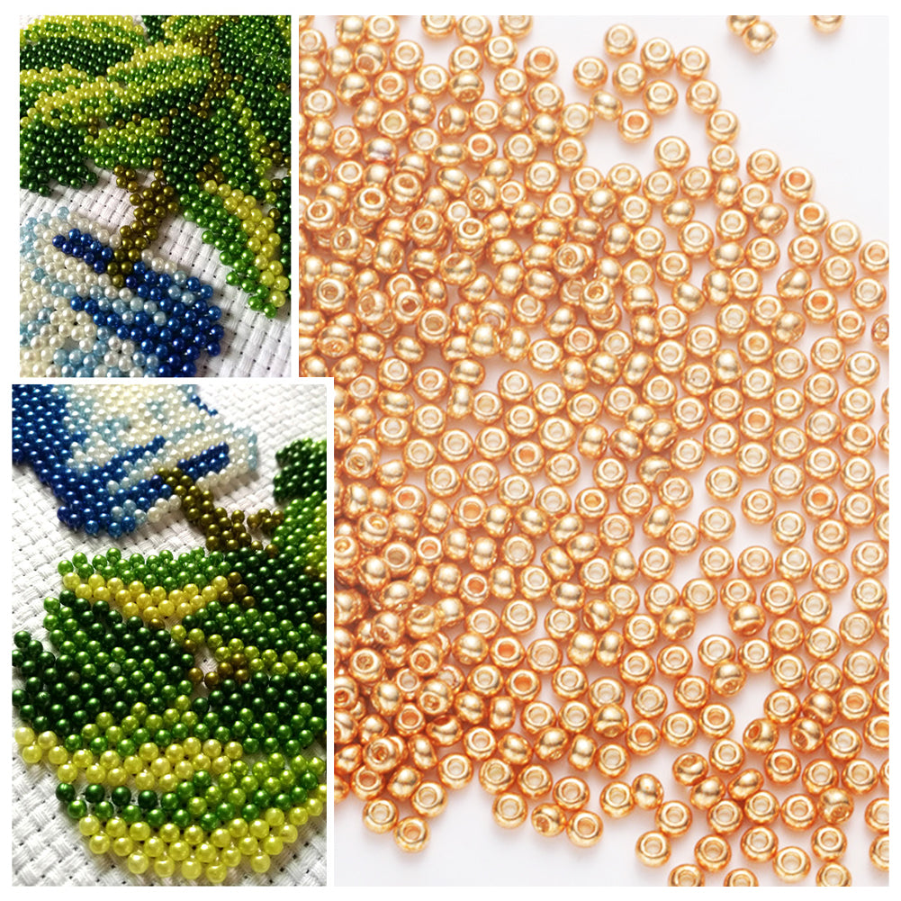 Cross Stitch Beads Needlework Mini Glass Beads for  Adults Beginners (2.0MM)