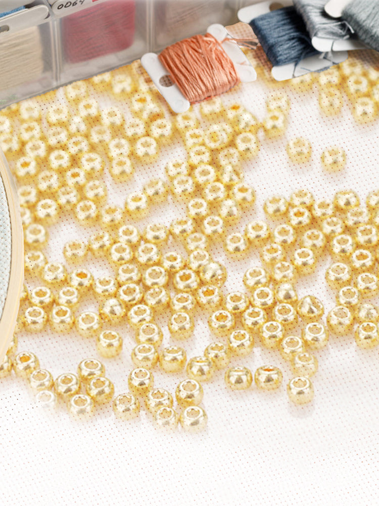 Cross Stitch Beads Needlework Mini Glass Beads for  Adults Beginners (2.0MM)