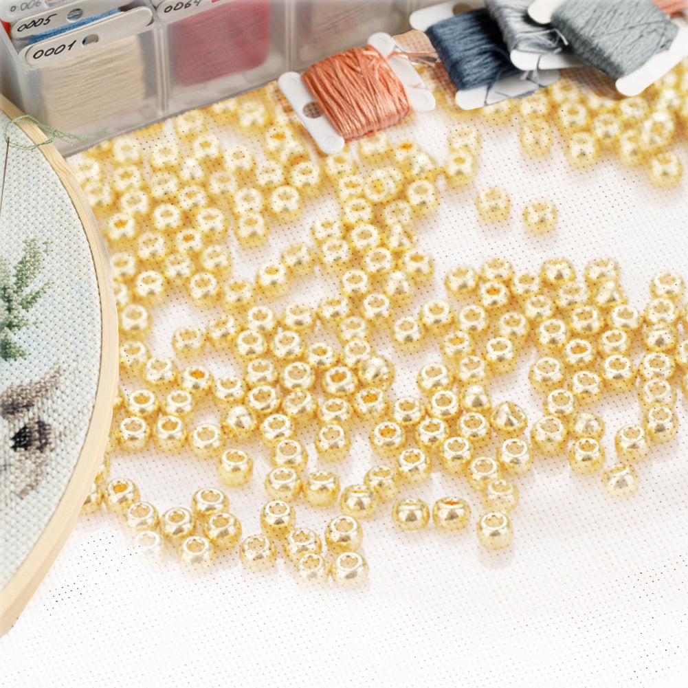 Cross Stitch Beads Needlework Mini Glass Beads for  Adults Beginners (2.0MM)