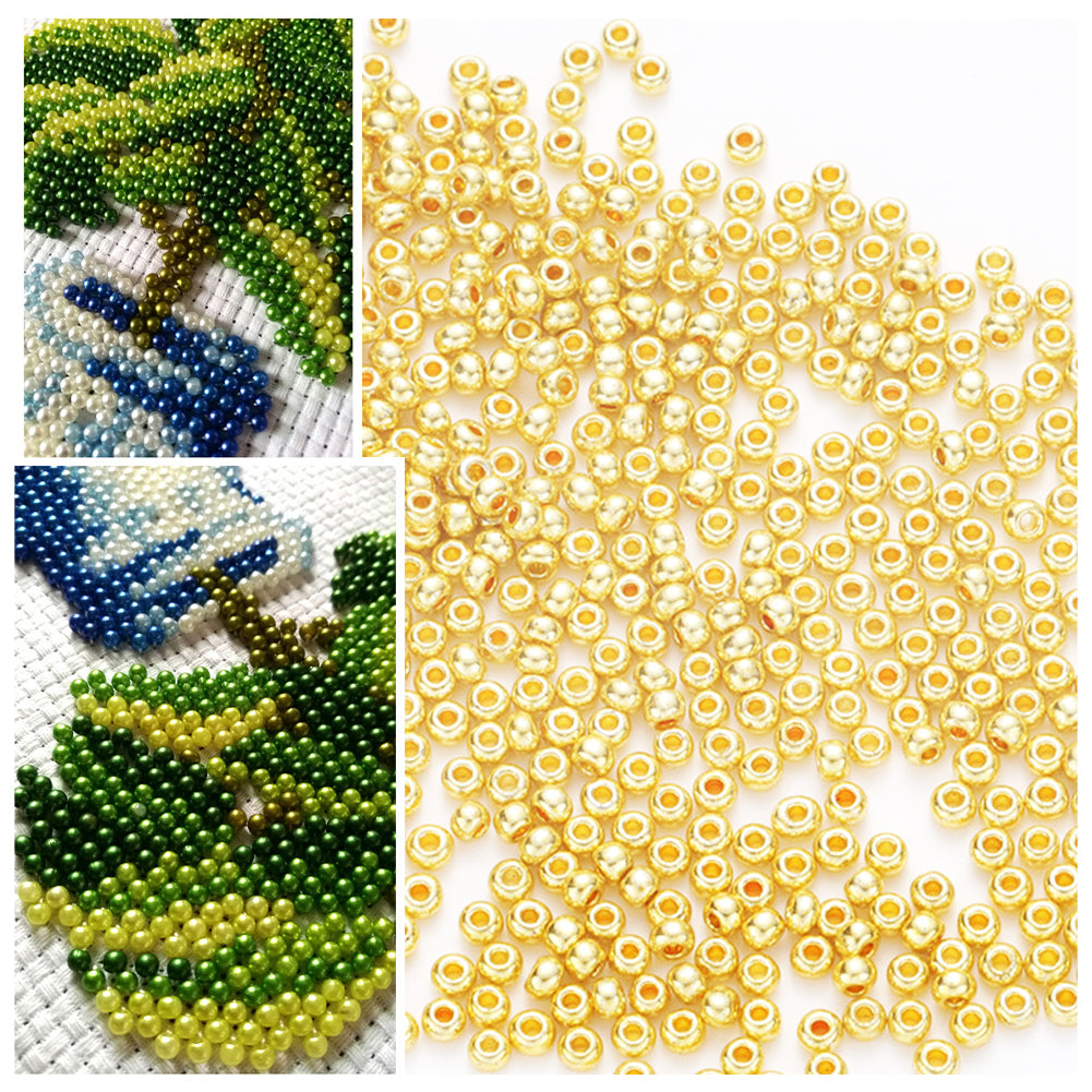 Cross Stitch Beads Needlework Mini Glass Beads for  Adults Beginners (2.0MM)