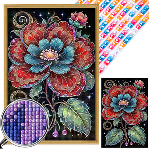 Flowers 40*60CM(Picture) Partial AB Full Square Drill Diamond Painting