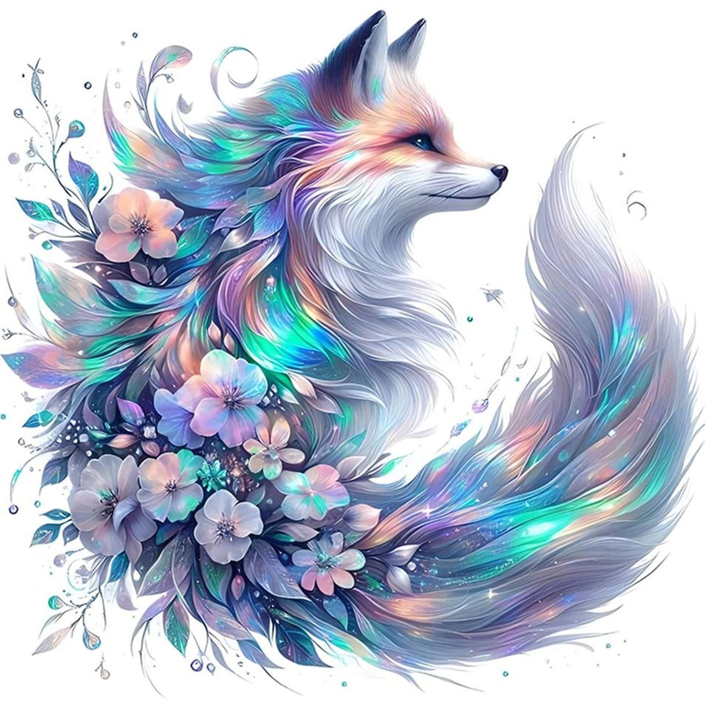 Flowers And Squirrel - Full 11CT Stamped Cross Stitch 45x45CM - Yishu