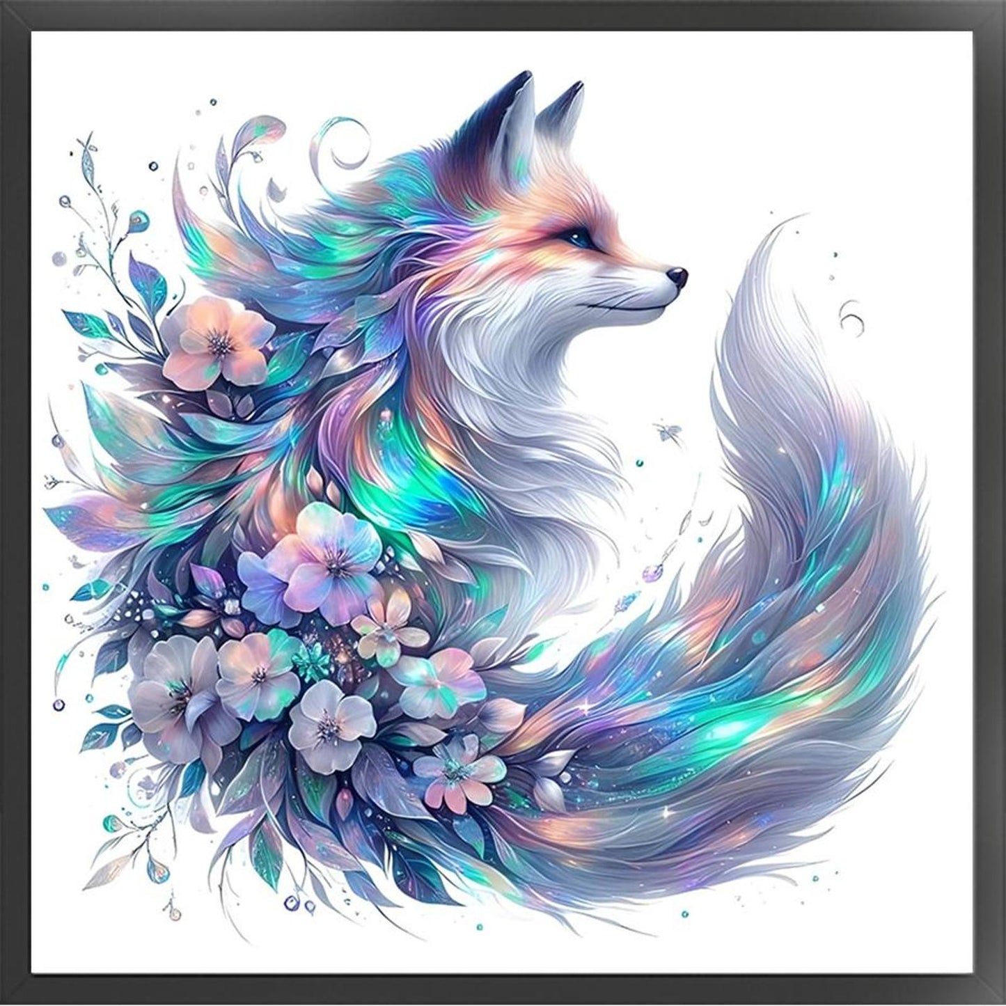 Flowers And Squirrel - Full 11CT Stamped Cross Stitch 45x45CM - Yishu
