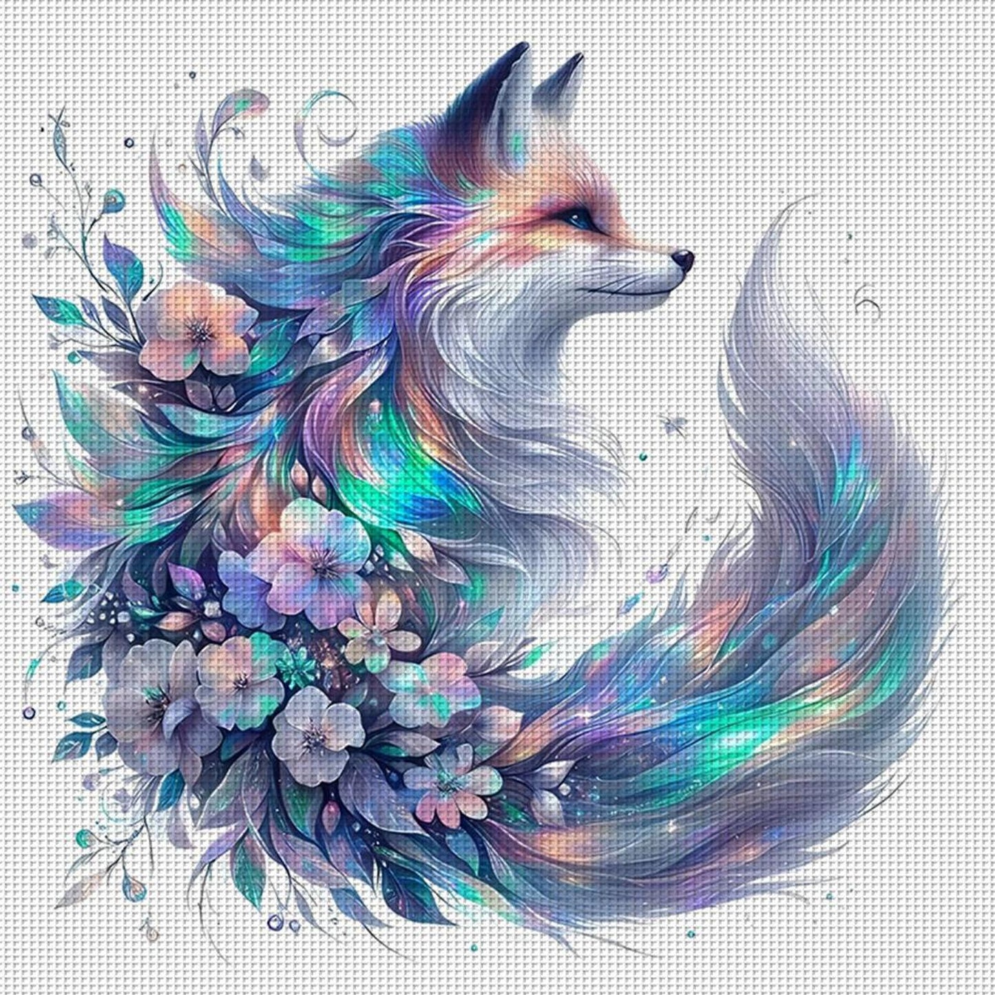 Flowers And Squirrel - Full 11CT Stamped Cross Stitch 45x45CM - Yishu