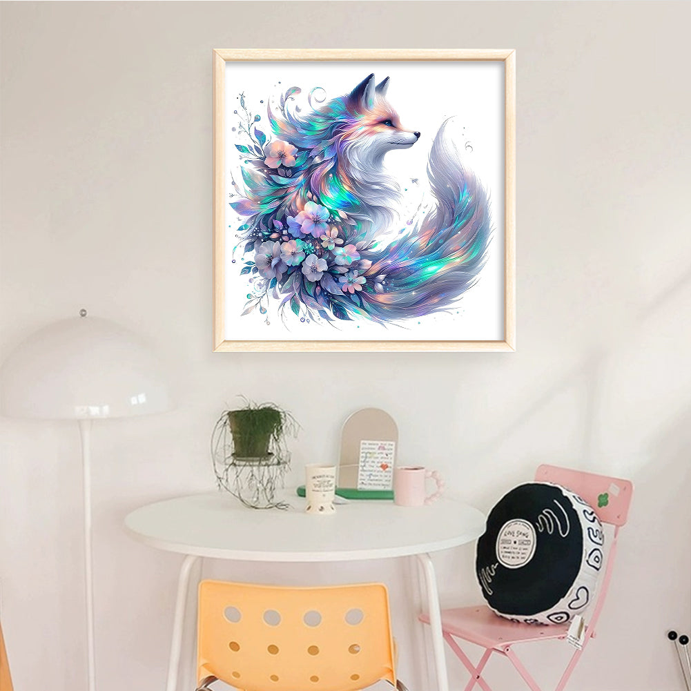 Flowers And Squirrel - Full 11CT Stamped Cross Stitch 45x45CM - Yishu