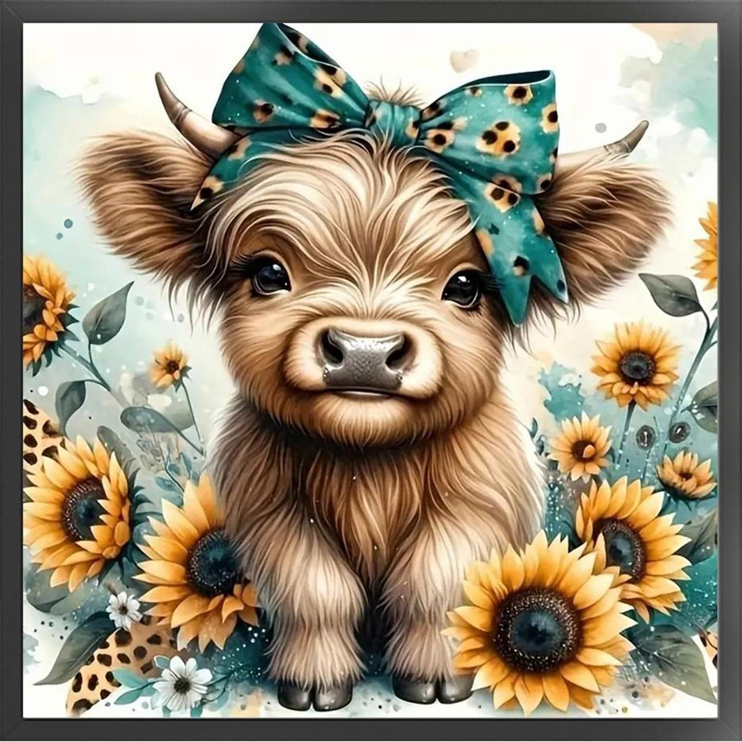 Highland Cow - Full 11CT Counted Cross Stitch 40x40CM - Huacan
