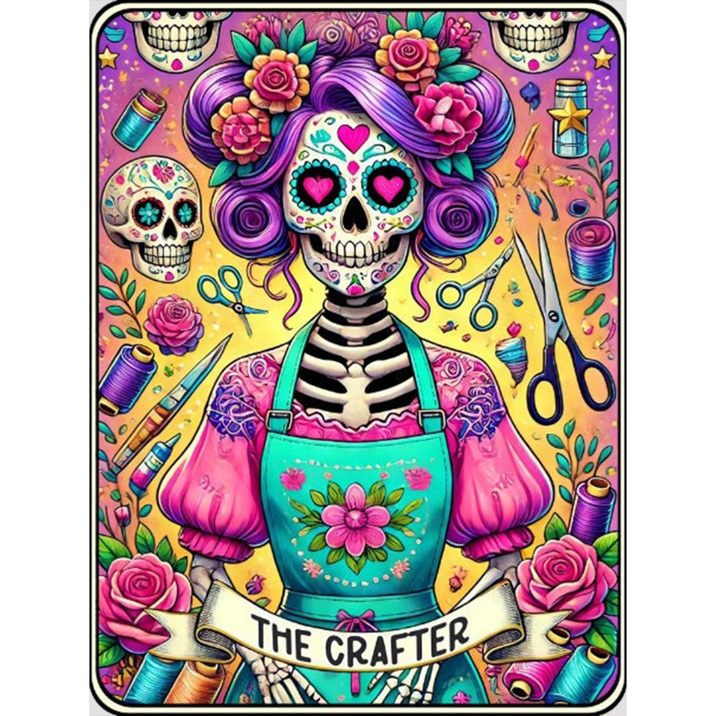 Halloween Skull - Full 11CT Stamped Cross Stitch 50x65CM - Yishu