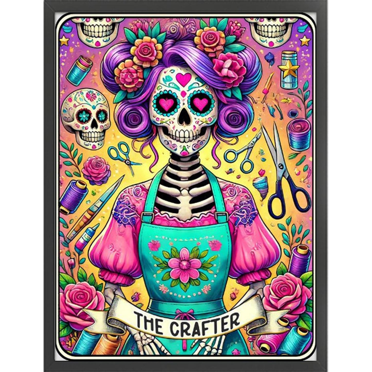 Halloween Skull - Full 11CT Stamped Cross Stitch 50x65CM - Yishu