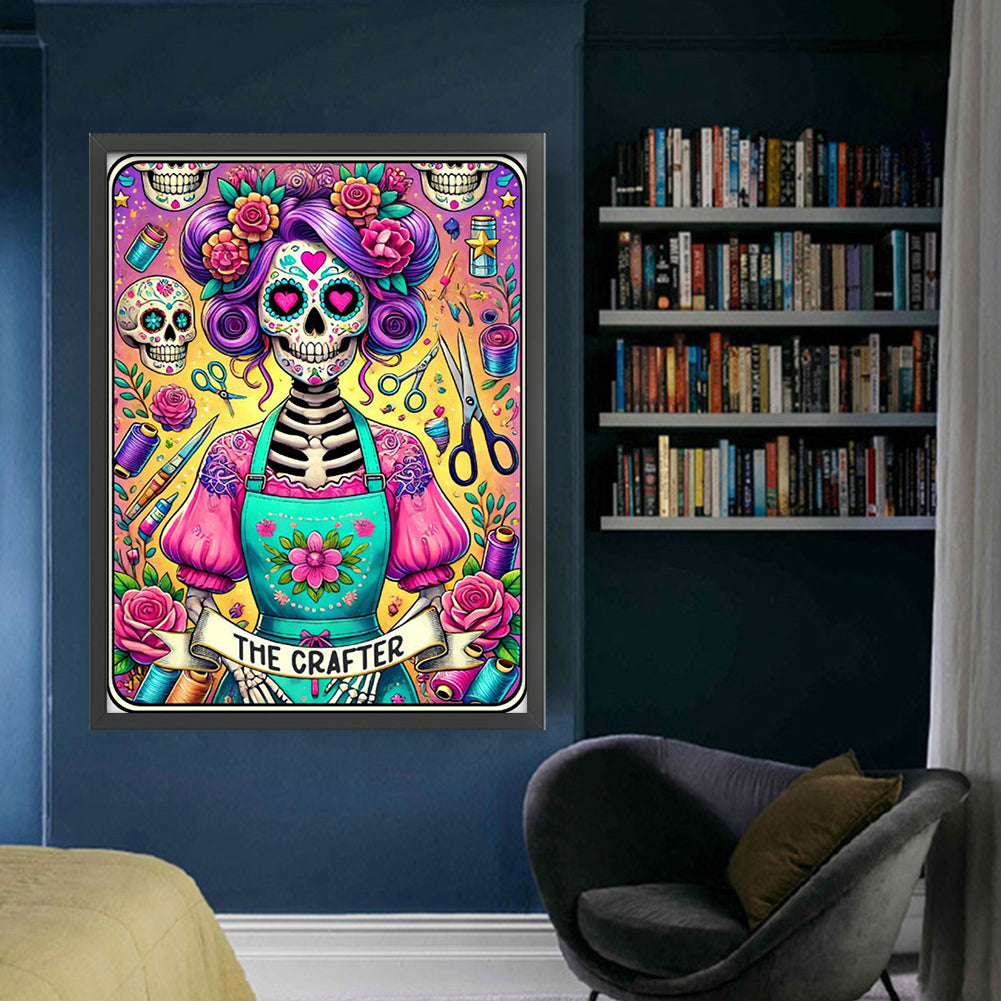 Halloween Skull - Full 11CT Stamped Cross Stitch 50x65CM - Yishu