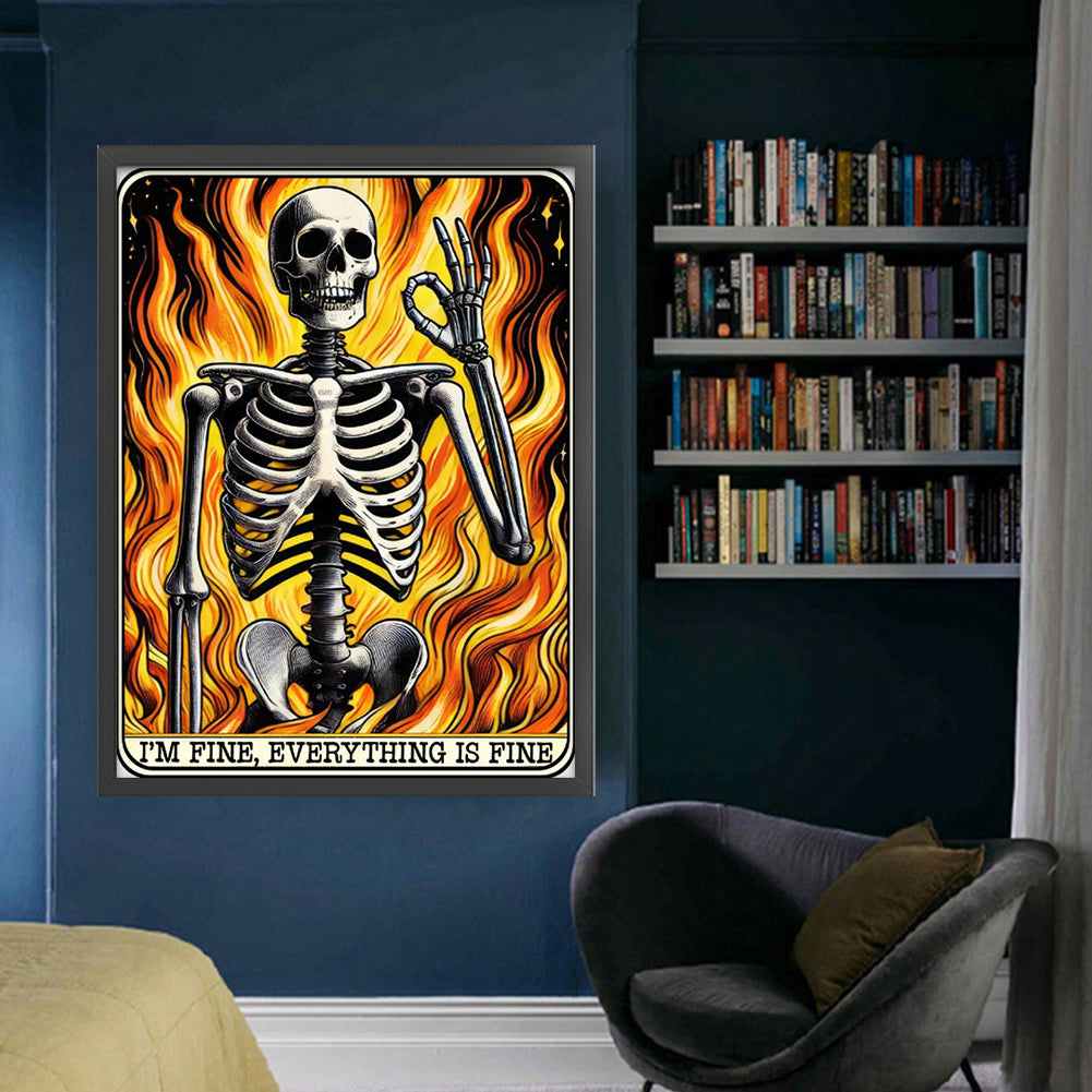 Halloween Skull - Full 11CT Stamped Cross Stitch 50x65CM - Yishu