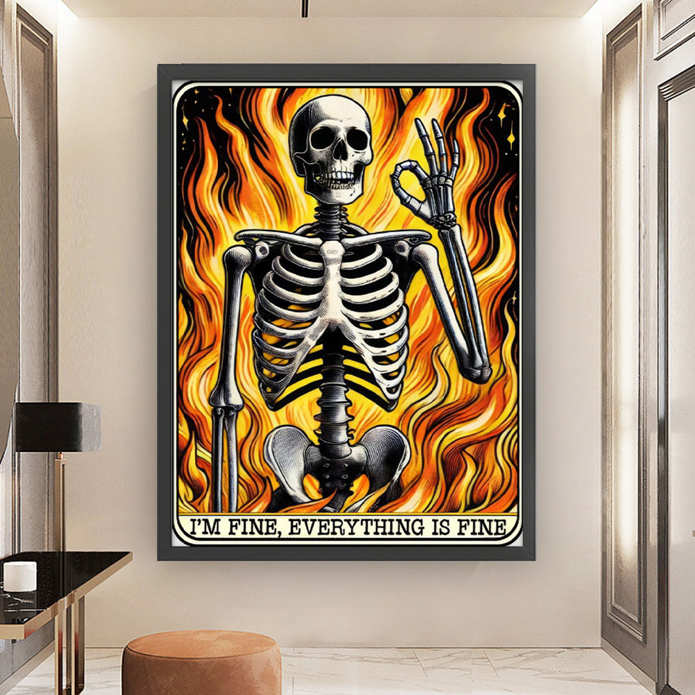 Halloween Skull - Full 11CT Stamped Cross Stitch 50x65CM - Yishu