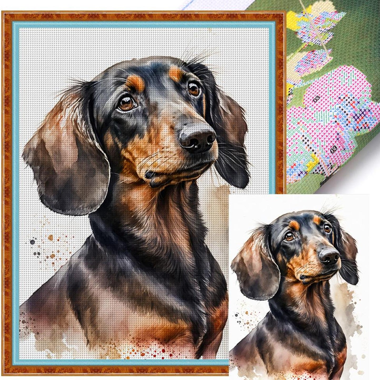 Bernese Mountain Dog - Full 11CT Stamped Cross Stitch 40x53CM - Diy