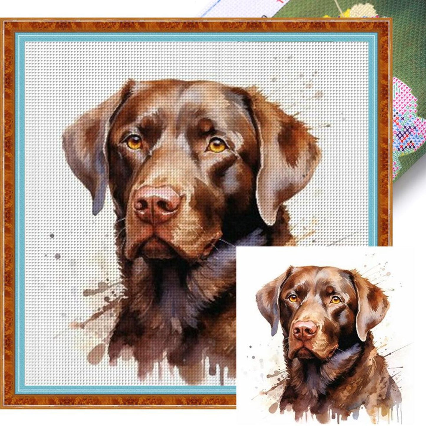 Dachshund-Dog - Full 11CT Stamped Cross Stitch 40x40CM - Diy