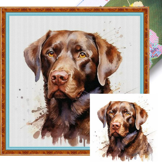 Dachshund-Dog - Full 11CT Stamped Cross Stitch 40x40CM - Diy