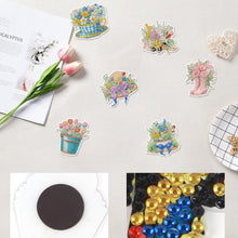 Load image into Gallery viewer, 6Pcs Flower DIY Diamond Painting Fridge Magnets Kit for Art Crafts Gift
