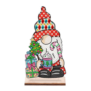 Wooden Special Shaped Cute Gnome 5D DIY Diamond Art Tabletop Decor Bedroom Decor