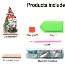 Load image into Gallery viewer, Wooden Special Shaped Cute Gnome 5D DIY Diamond Art Tabletop Decor Bedroom Decor
