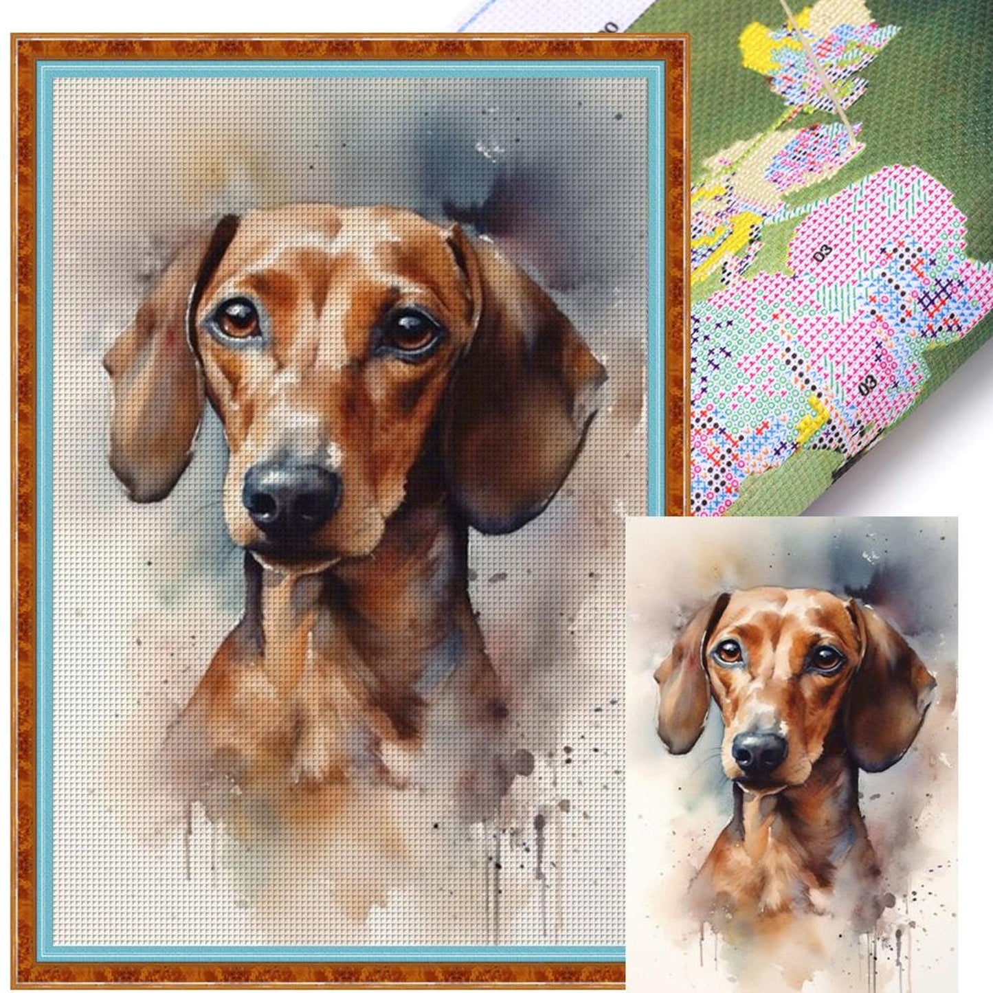 Black Dog - Full 11CT Stamped Cross Stitch 40x60CM - Yishu