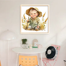 Load image into Gallery viewer, Yishu - Girl In The Hat - 50*50CM 11CT 3 Stamped Cross Stitch
