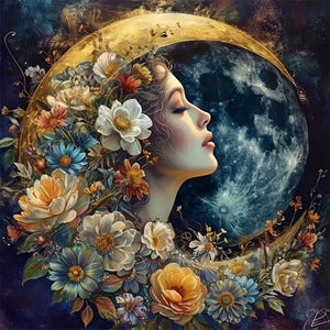 Goddess Of Flowers And The Moon 40*40CM(Picture) Full Round Drill Diamond Painting
