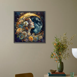 Goddess Of Flowers And The Moon 40*40CM(Picture) Full Round Drill Diamond Painting