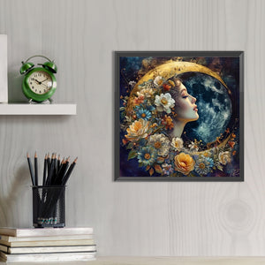 Goddess Of Flowers And The Moon 40*40CM(Picture) Full Round Drill Diamond Painting