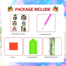 Load image into Gallery viewer, 6Pcs Acrylic Christmas Snowman Diamond Painting Fridge Stickers Diamond Magnets
