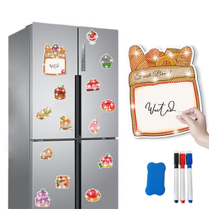 4 Sheets Desserts Diamond Painting Art Fridge Magnet for Car Mailbox Decor