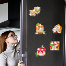 Load image into Gallery viewer, 4 Sheets Desserts Diamond Painting Art Fridge Magnet for Car Mailbox Decor

