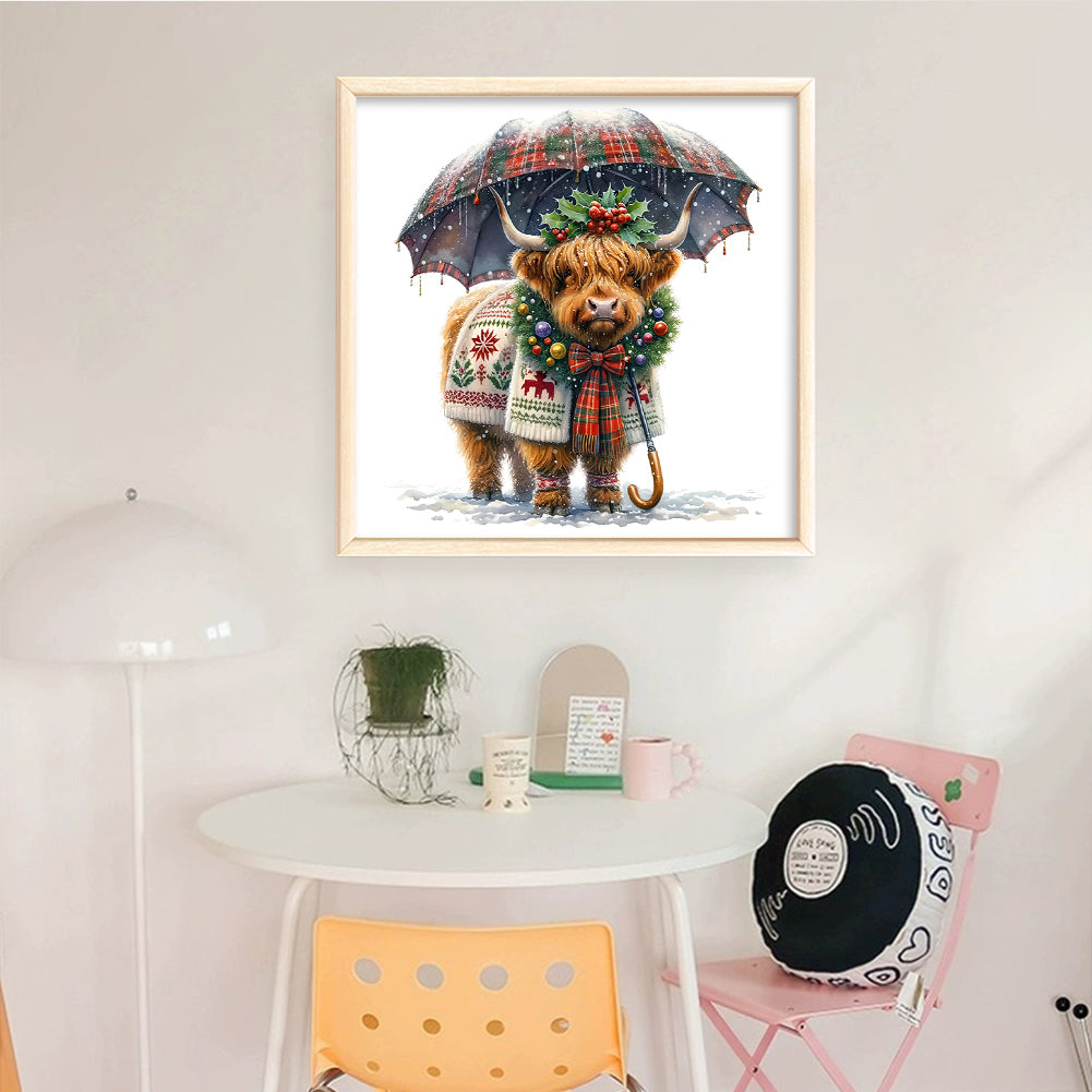Christmas Yak - Full 11CT Counted Cross Stitch 40x40CM - Huacan
