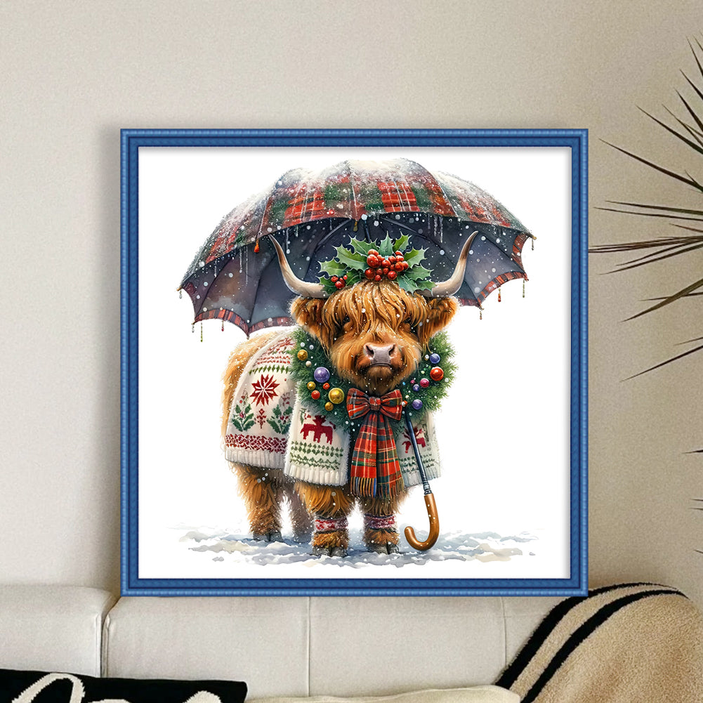 Christmas Yak - Full 11CT Counted Cross Stitch 40x40CM - Huacan
