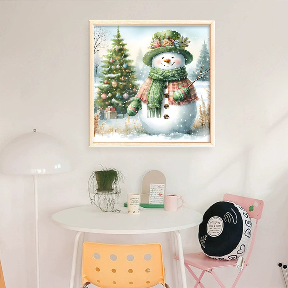 Christmas Snowman - Full 11CT Counted Cross Stitch 40x40CM - Huacan