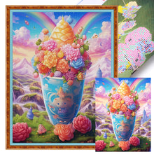 Load image into Gallery viewer, Yishu - Flower Ice Cream - 50*65CM 11CT 3 Stamped Cross Stitch
