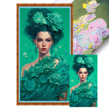 Load image into Gallery viewer, Yishu - Girl - 50*90CM 11CT 3 Stamped Cross Stitch
