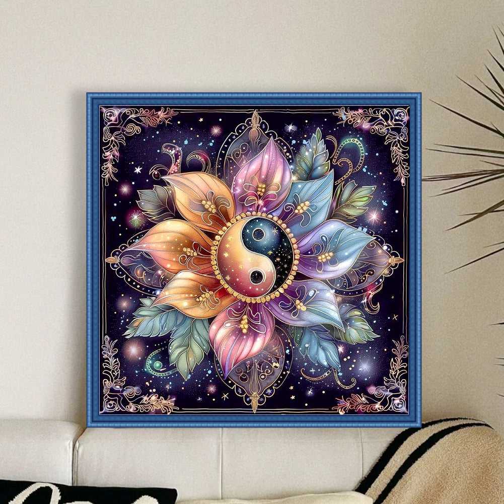Tai Chi Mandala - Full 11CT Stamped Cross Stitch 50x50CM - Yishu