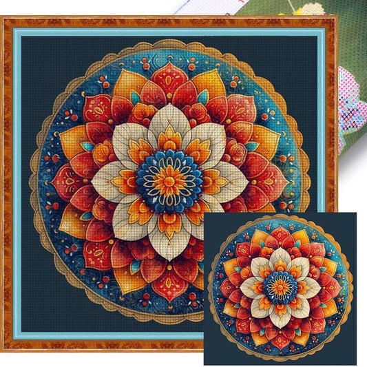 Circular Pattern - Full 11CT Stamped Cross Stitch 50x50CM - Yishu