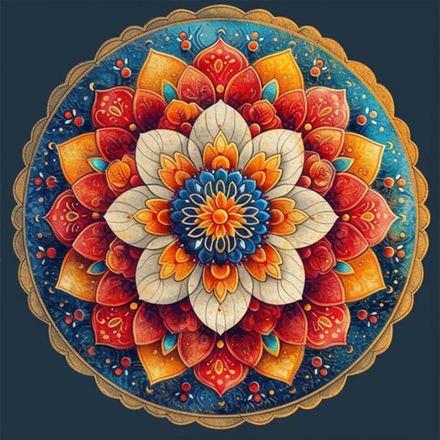 Circular Pattern - Full 11CT Stamped Cross Stitch 50x50CM - Yishu