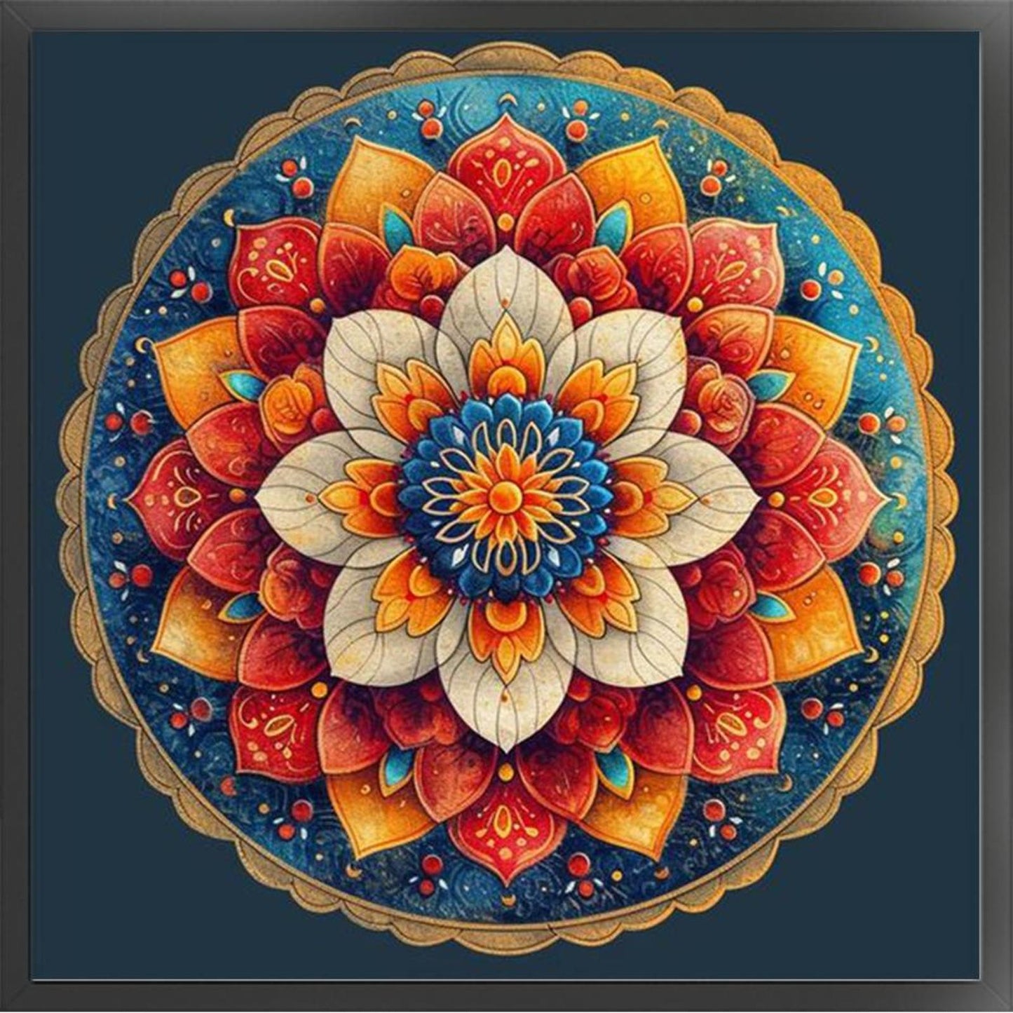 Circular Pattern - Full 11CT Stamped Cross Stitch 50x50CM - Yishu