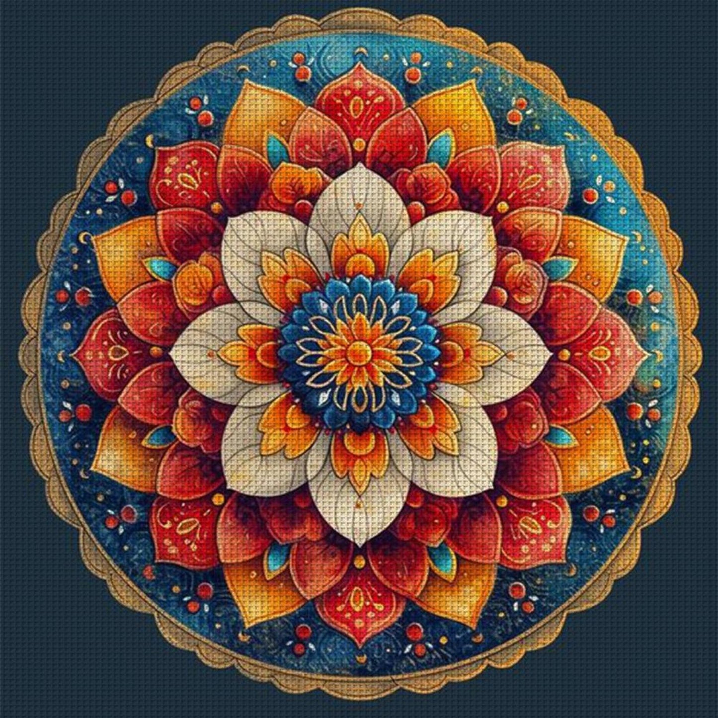 Circular Pattern - Full 11CT Stamped Cross Stitch 50x50CM - Yishu