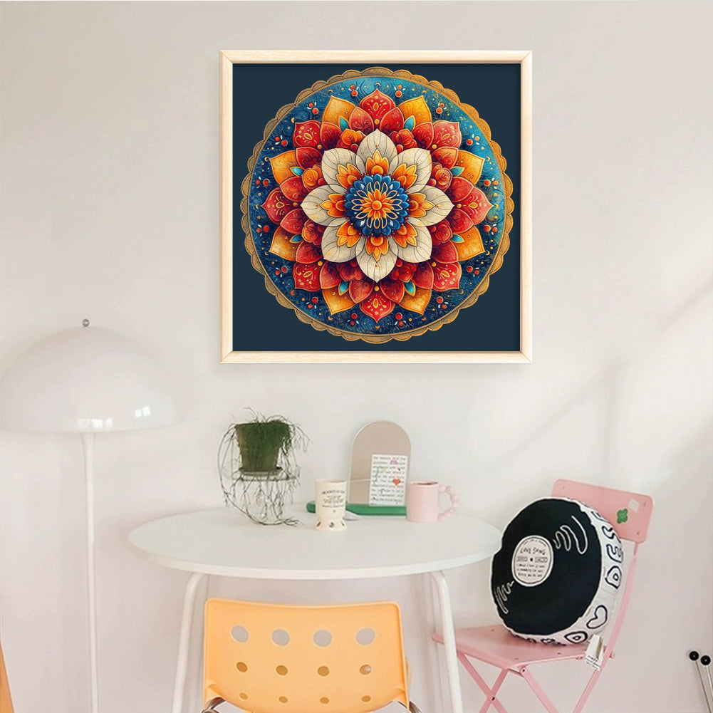 Circular Pattern - Full 11CT Stamped Cross Stitch 50x50CM - Yishu