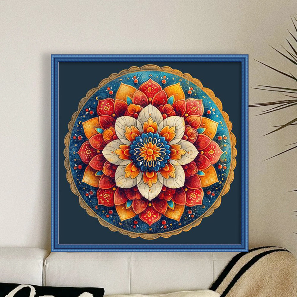 Circular Pattern - Full 11CT Stamped Cross Stitch 50x50CM - Yishu